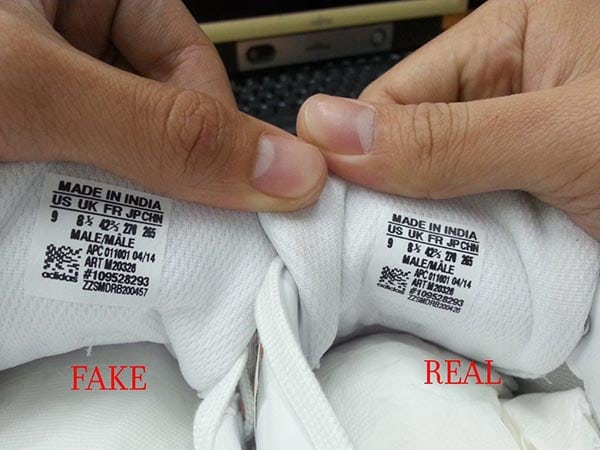 Check giày Adidas chính hãng qua tem mác giày 