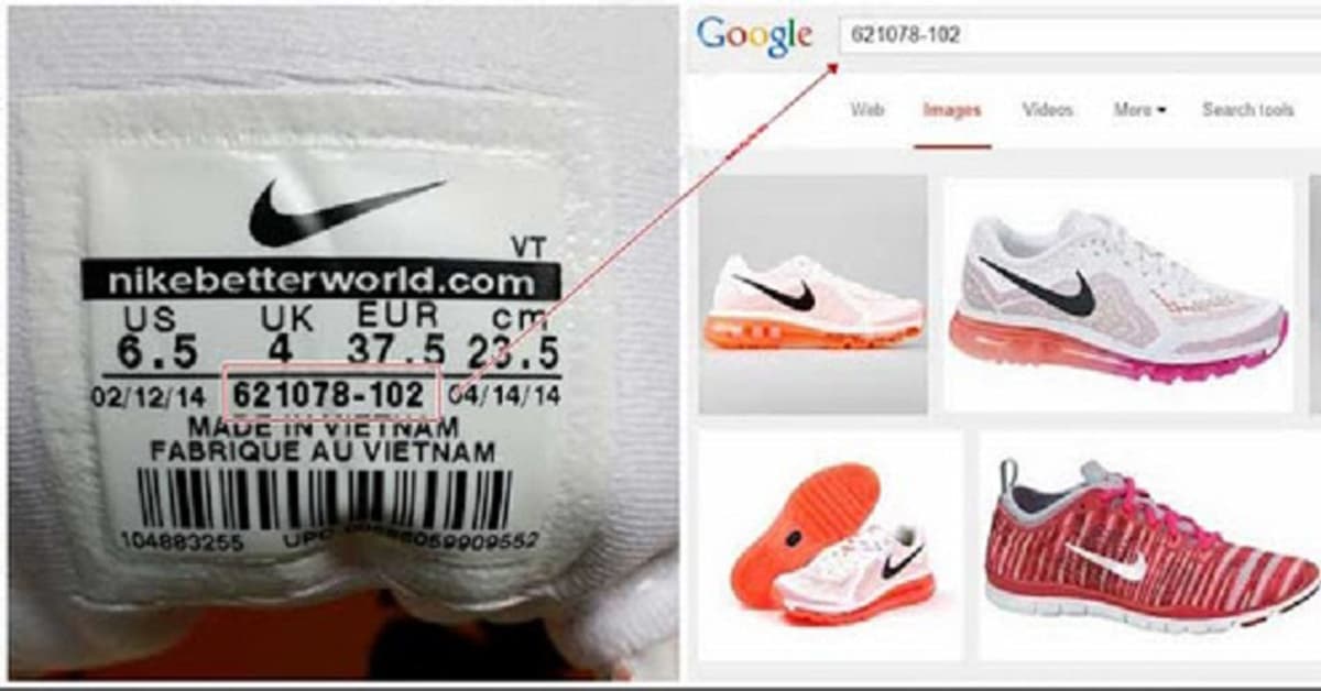 Check mã code để biết giày Nike thật hay giả.