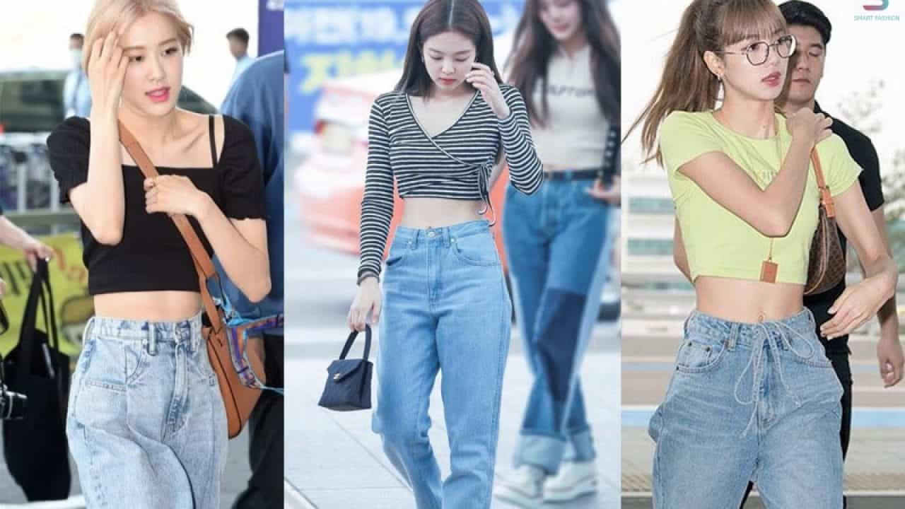 Áo thun mix với quần jeans được nhiều sao Hàn ưa chuộng
