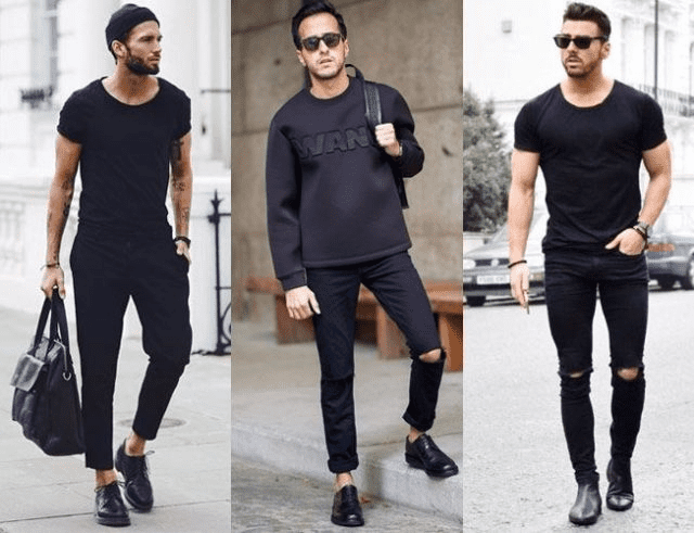 Cách phối quần màu đen với áo đen dành cho những tín đồ yêu thích phong cách cool ngầu.