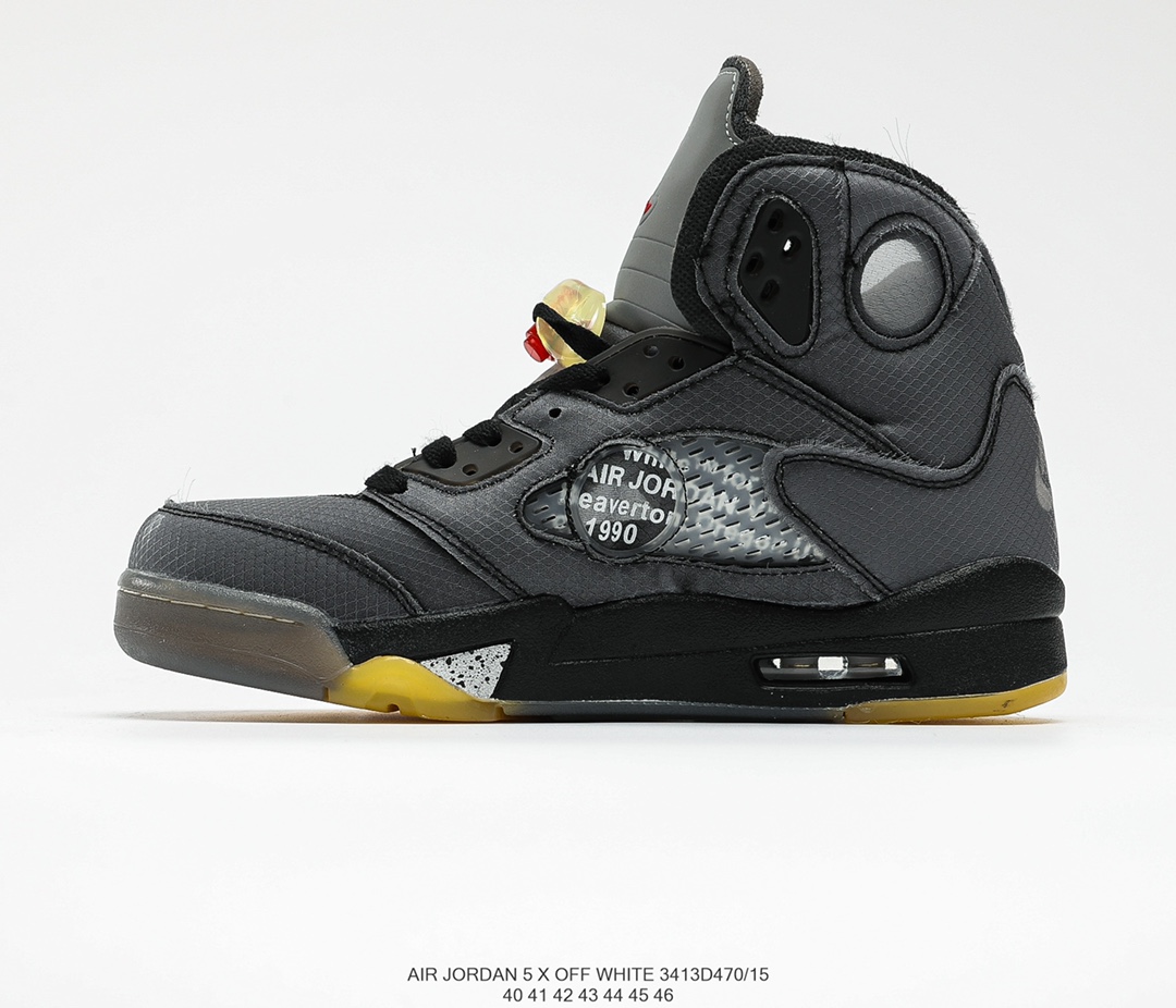 Giày Nike Air Jordan 5 Retro Off-White Black Đen Vàng