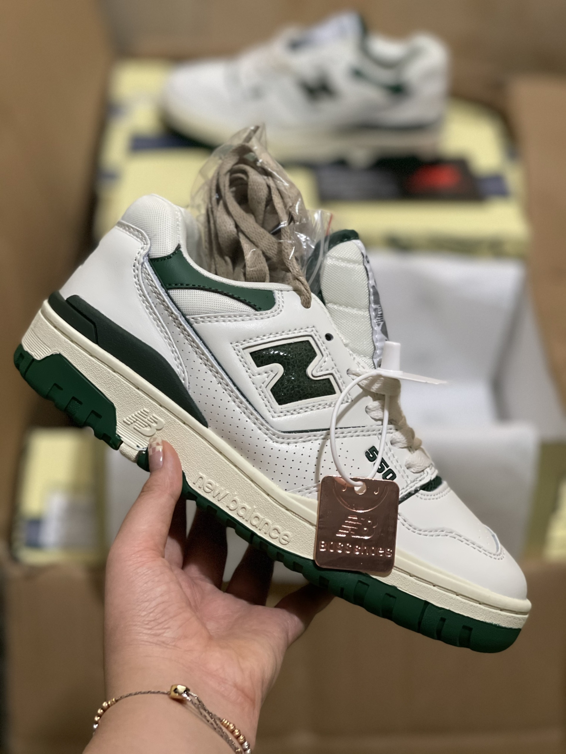 Giày New Balance 550 White Green LikeAuth