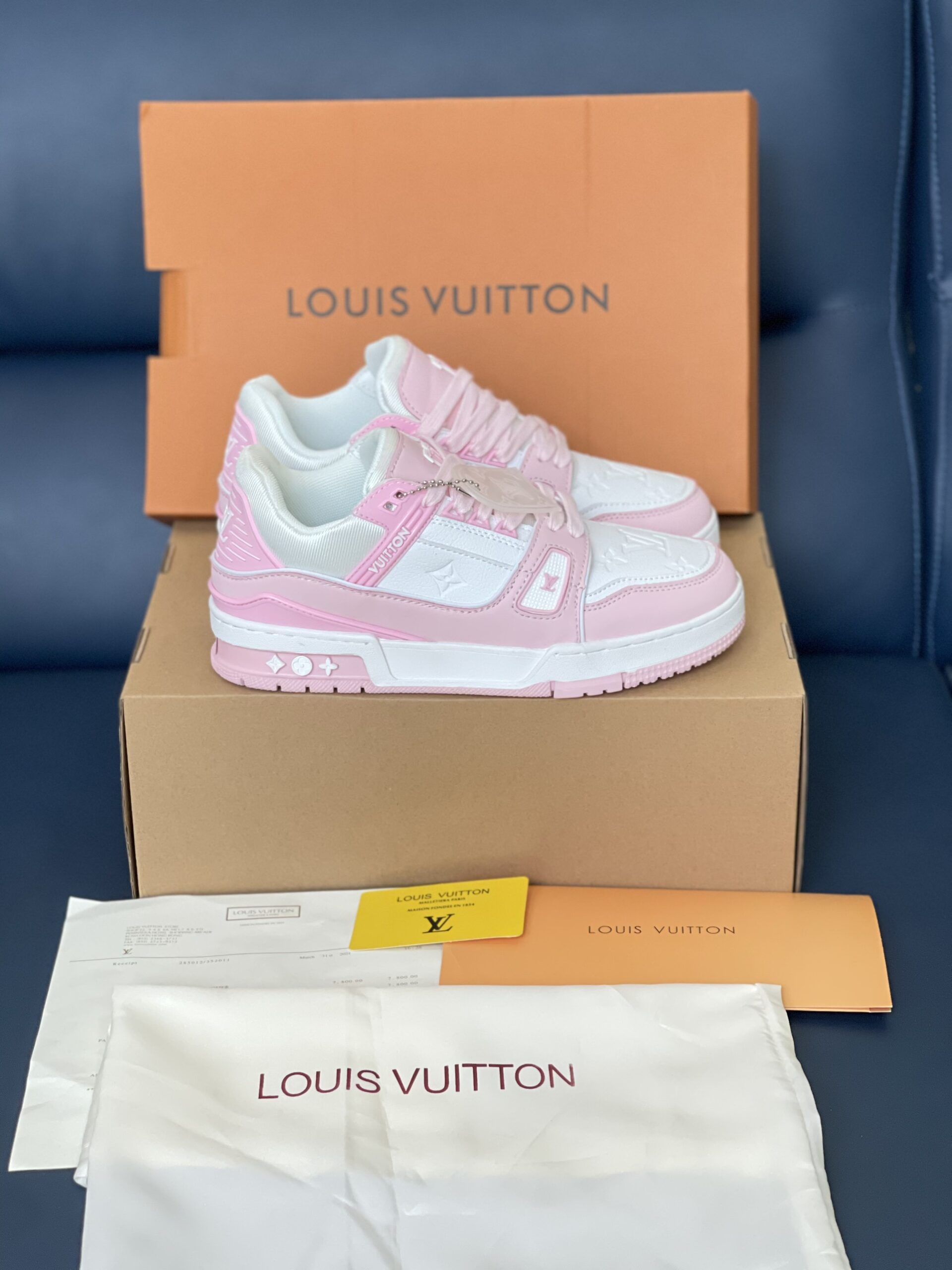 Giày Louis Vuitton LV Trainer Hồng Pink Rep 1:1