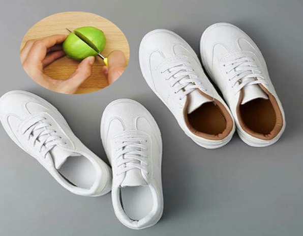Dùng chanh để làm sạch các vết ố vàng trên giày