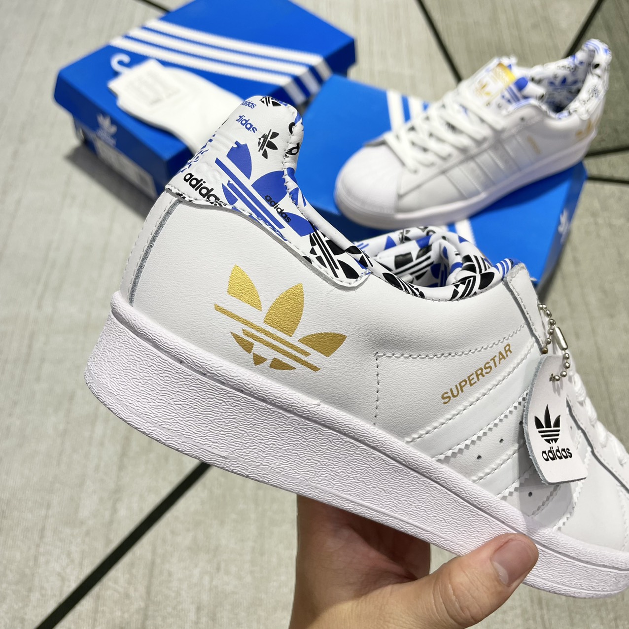 Giày Adidas Superstar 'White Gold Metallic' Siêu Cấp