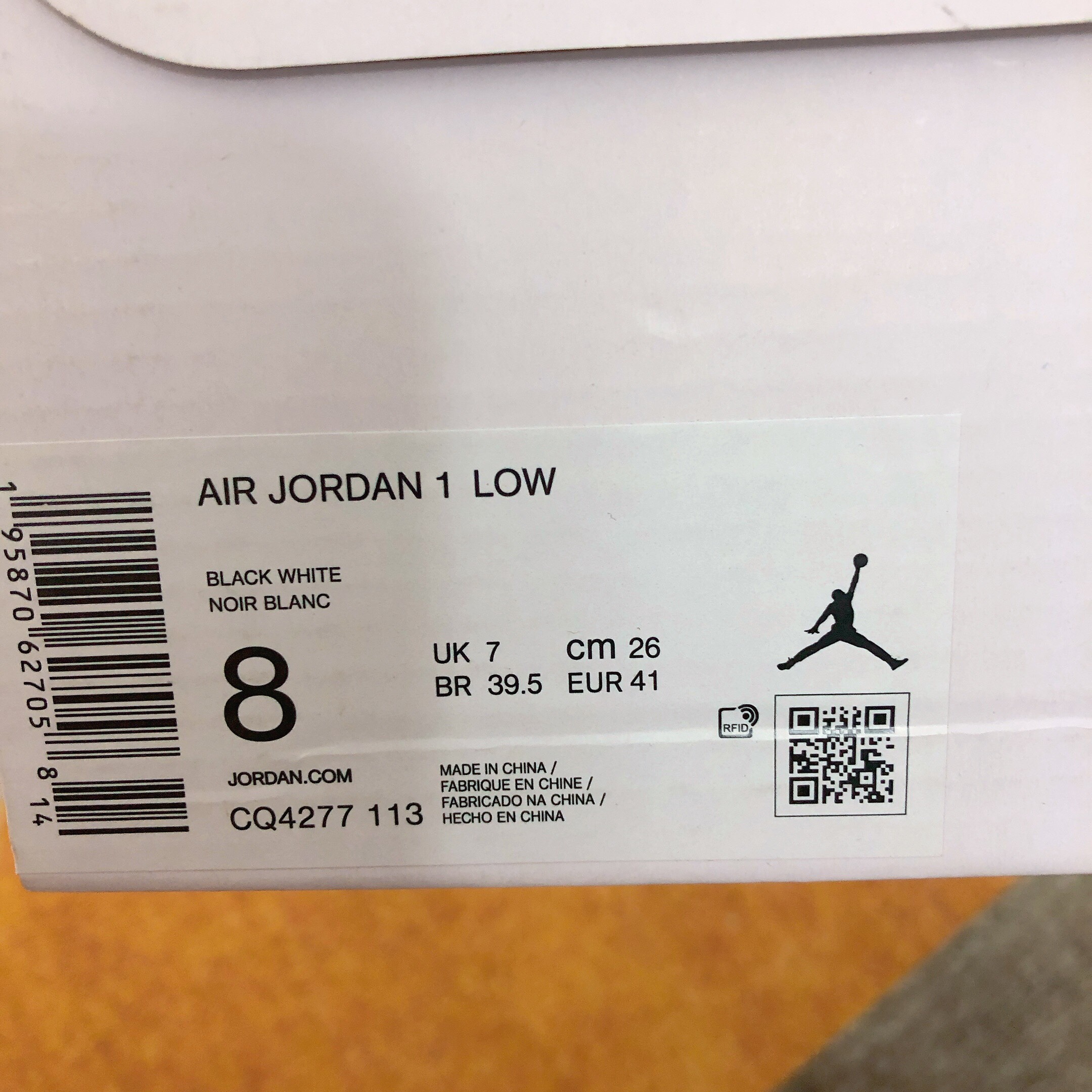 Nike Air Jordan 1 Low Black White Noir Blanc Like Auth