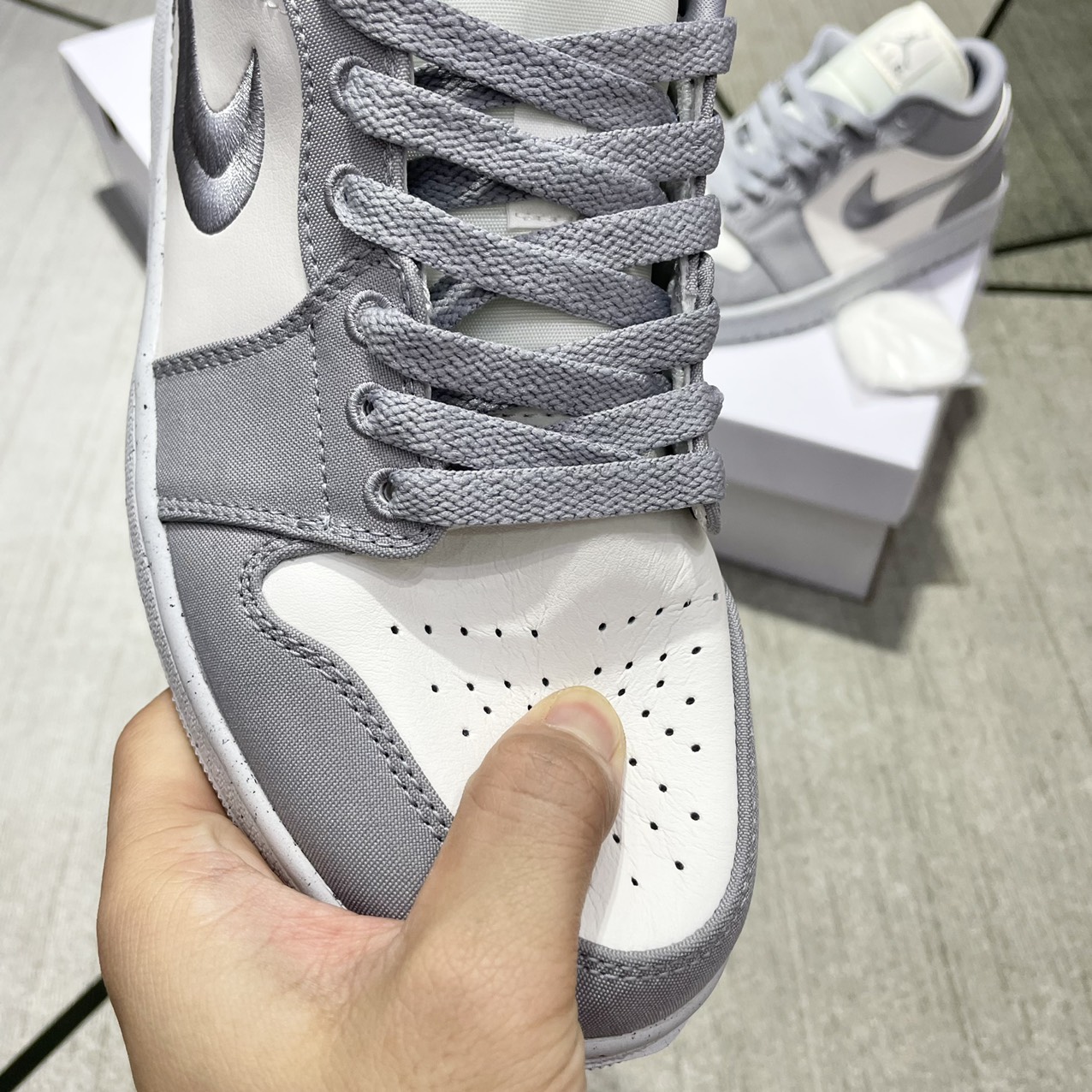 Giày Nike Air Jordan 1 Low SE Light Steel Grey Like Auth