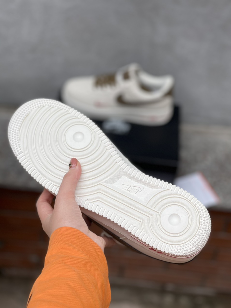 Giày Nike Air Force 1 Low Premium White Brown Best Quality
