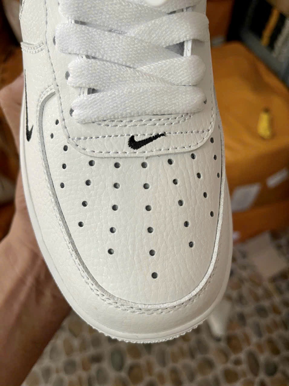 Giày Nike Air Force 1 Low Reflective Swoosh White Black Best Quality