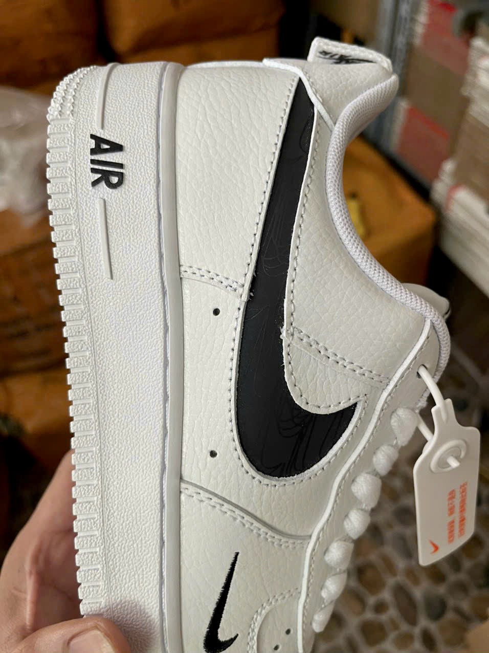 Giày Nike Air Force 1 Low Reflective Swoosh White Black Best Quality