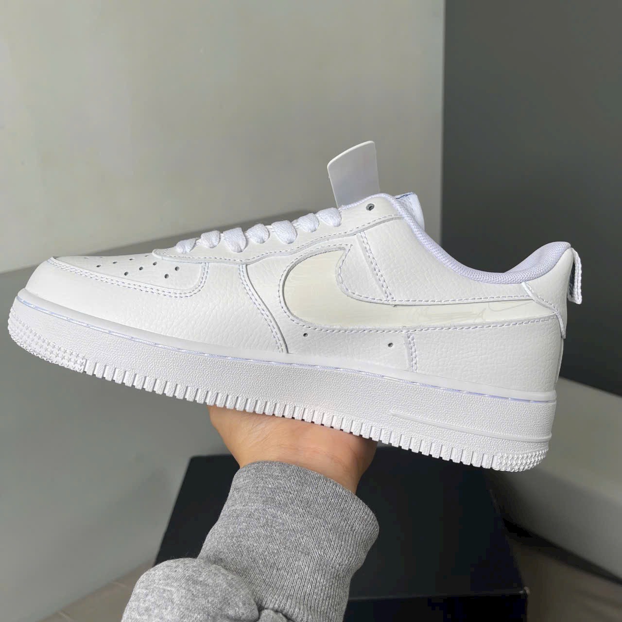 Giày Nike Air Force 1 Low Reflective Swoosh White Blue Best Quality