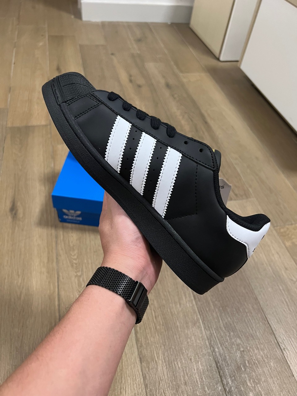 Giày Adidas Superstar Core Black White Like Auth
