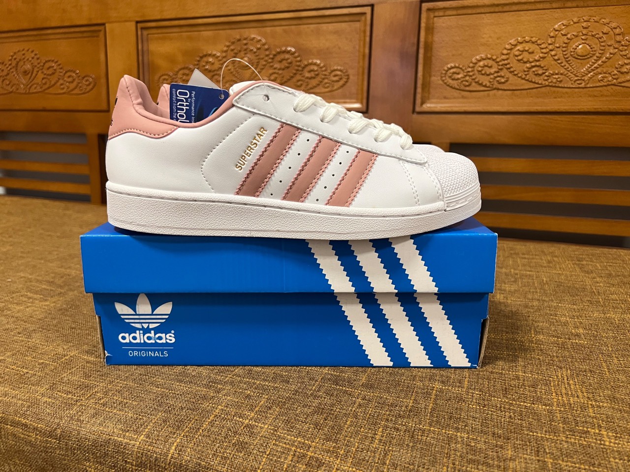 Giày Adidas Superstar White Pink Like Auth