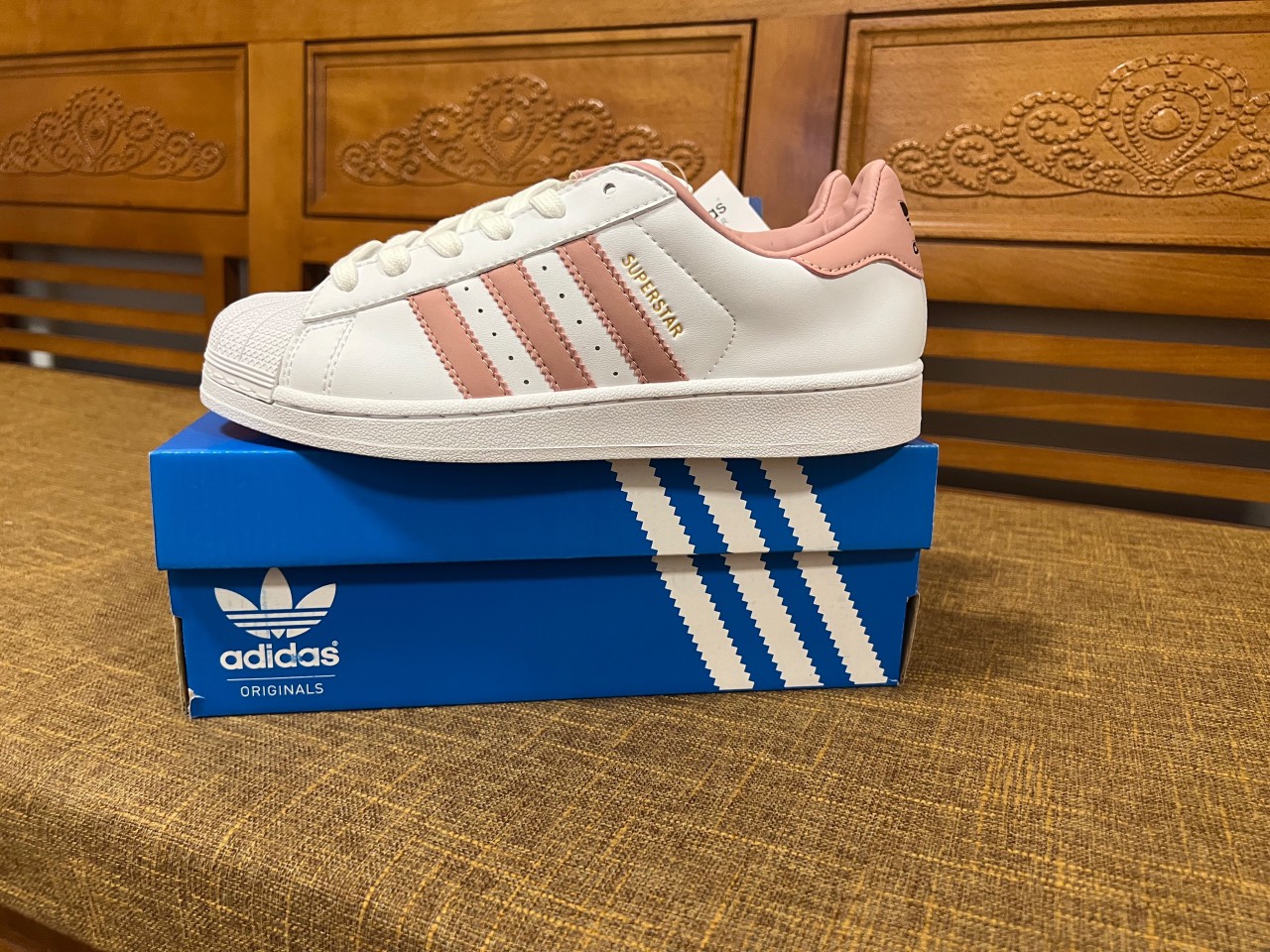 Giày Adidas Superstar White Pink Like Auth
