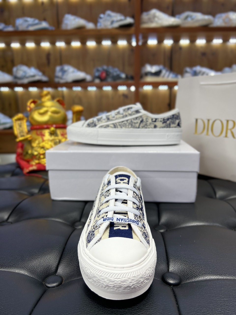 Giày Dior Oblique Low Walk’n’Dior Sneaker Blue Toile Like Auth