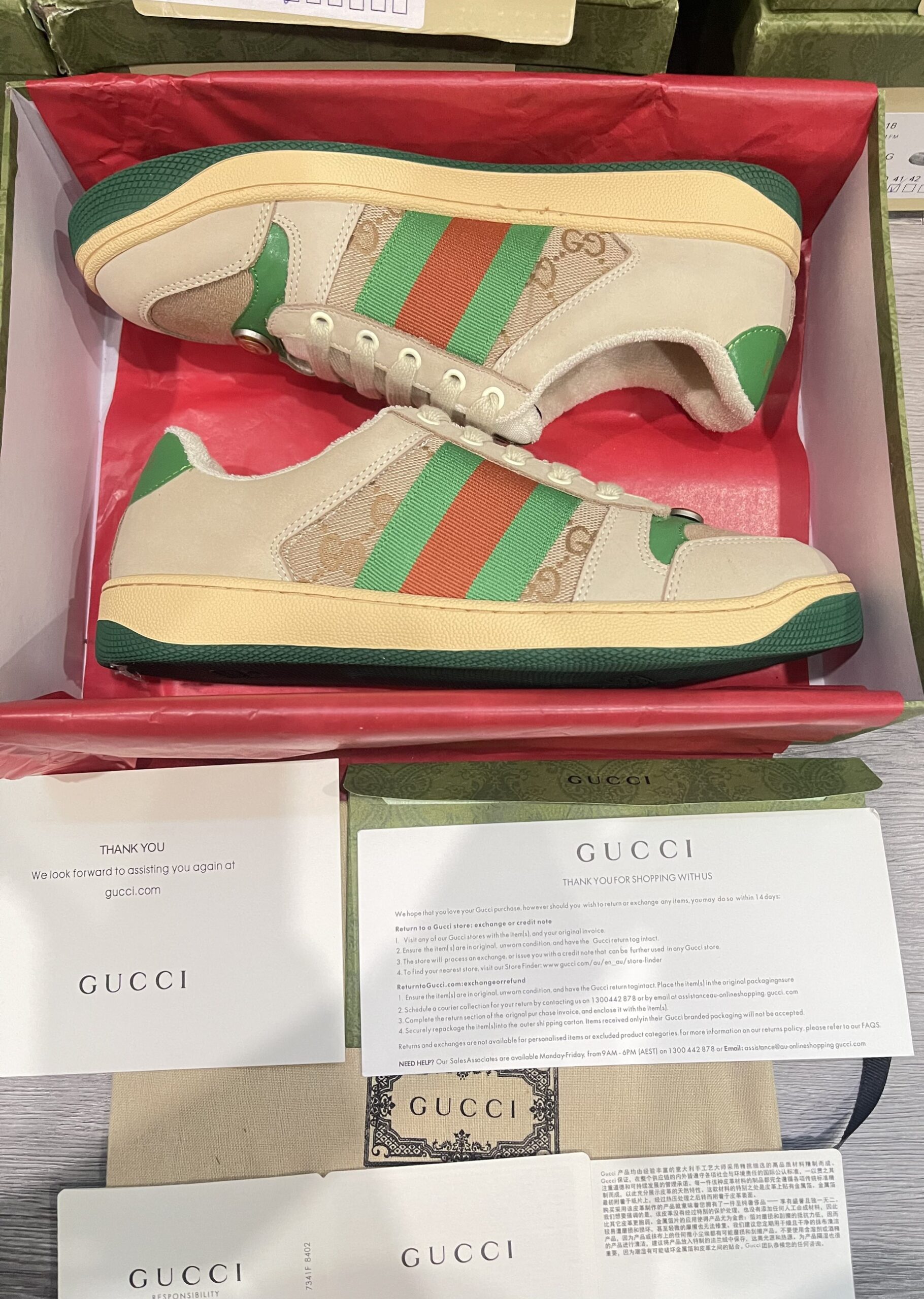 Giày Gucci Screener GG Leather Canvas