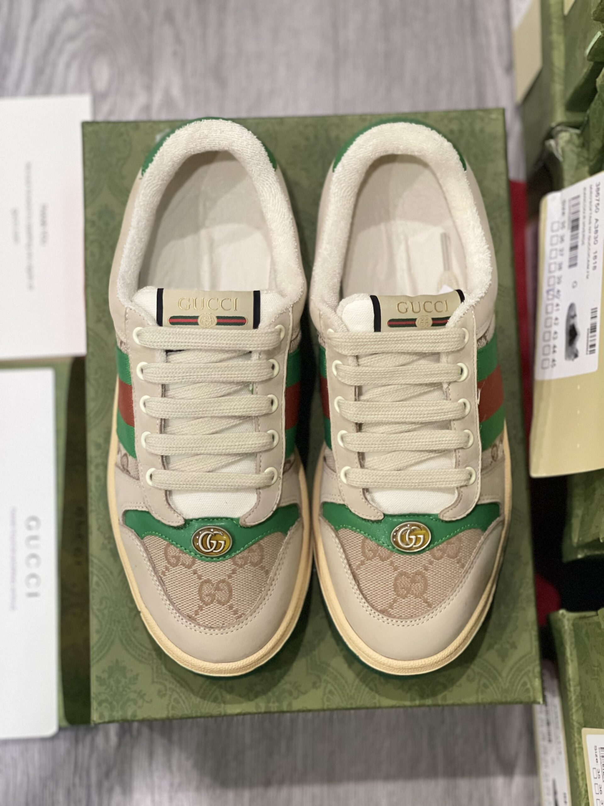 Giày Gucci Screener GG Leather Canvas