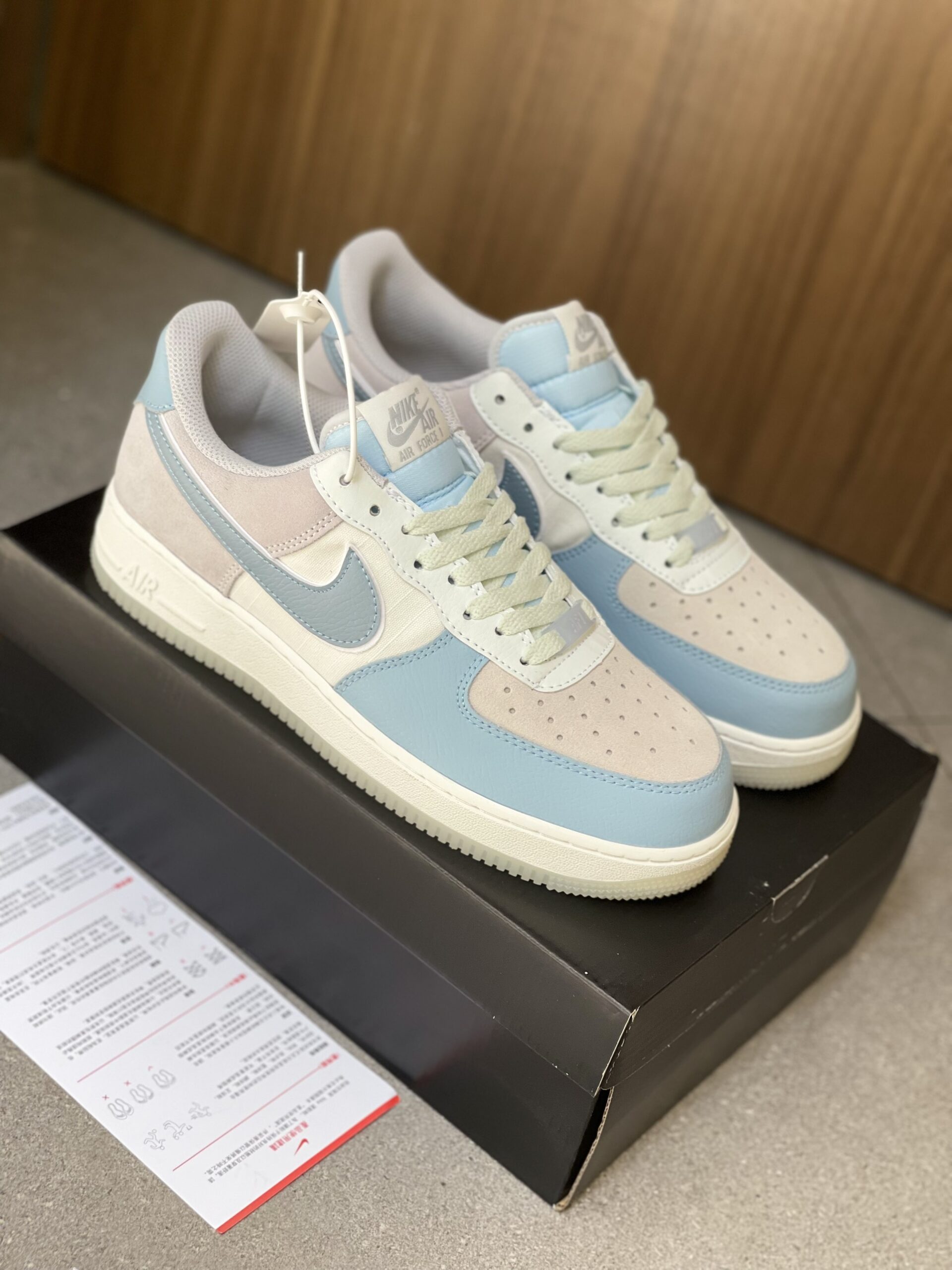 Giày Nike Air Force 1 Low 07 Light Armory Blue Off White Obsidian Mist
