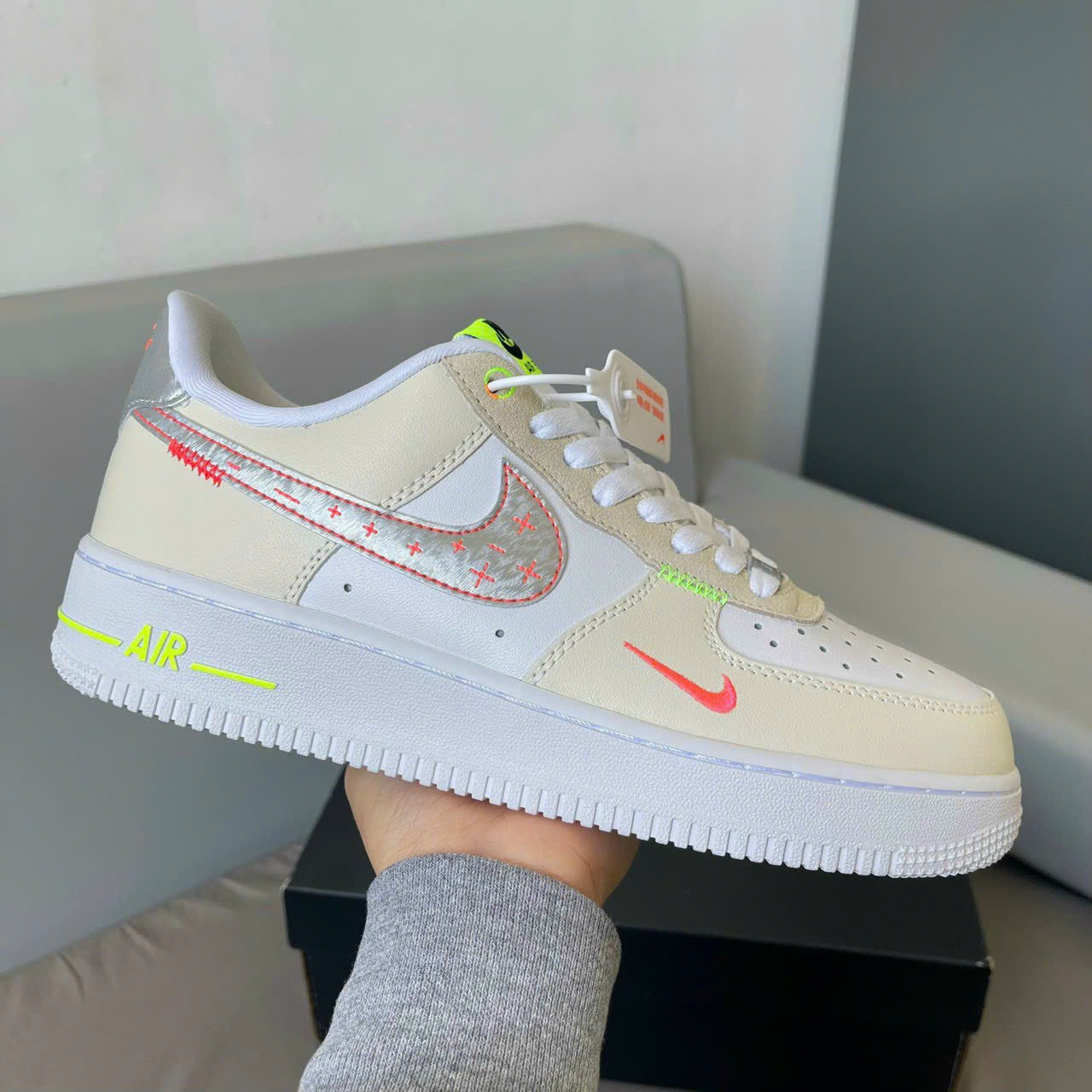 Giày Nike Air Force 1 Low Just Do It White Tan Best Quality