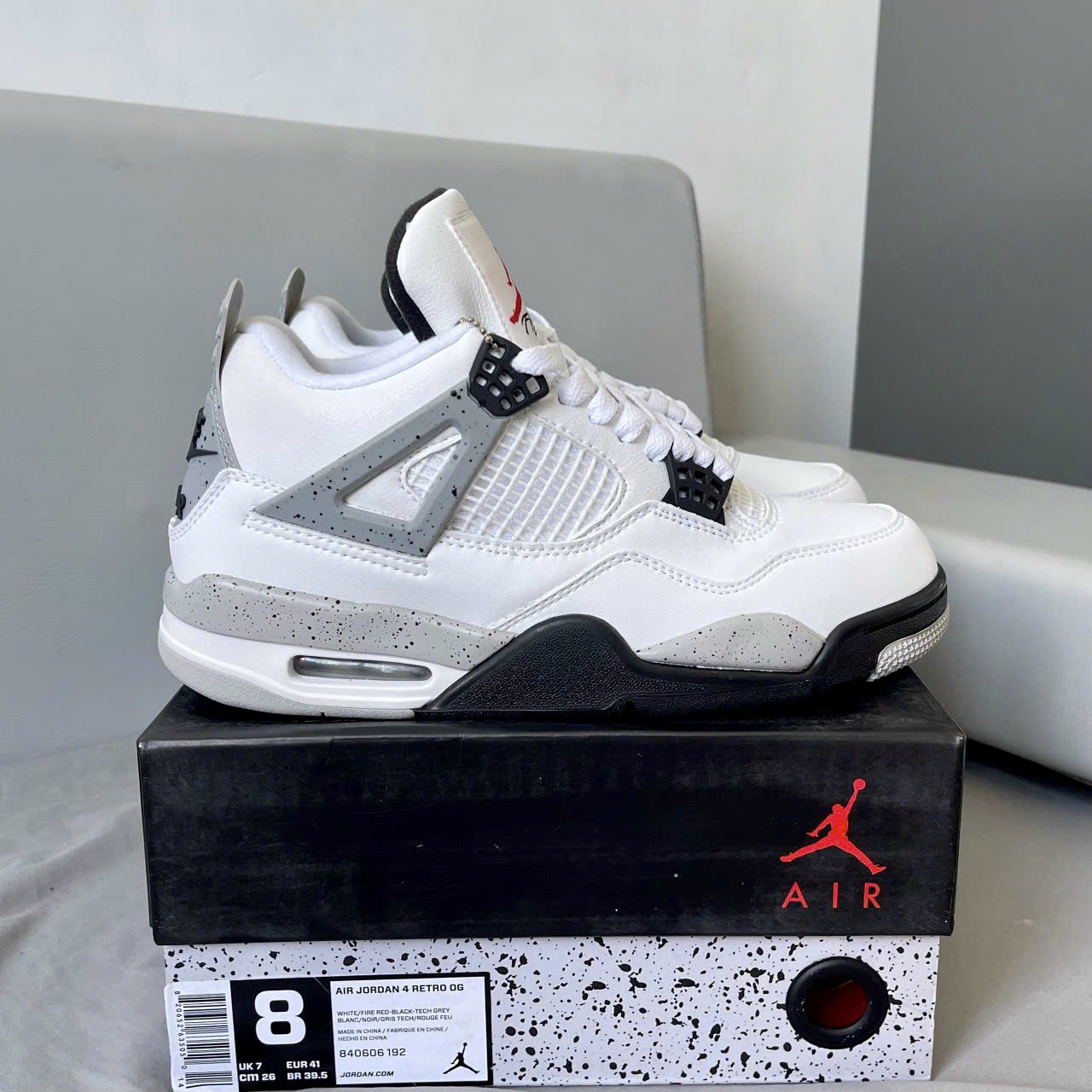 Giày Nike Air Jordan 4 Retro OG White Cement