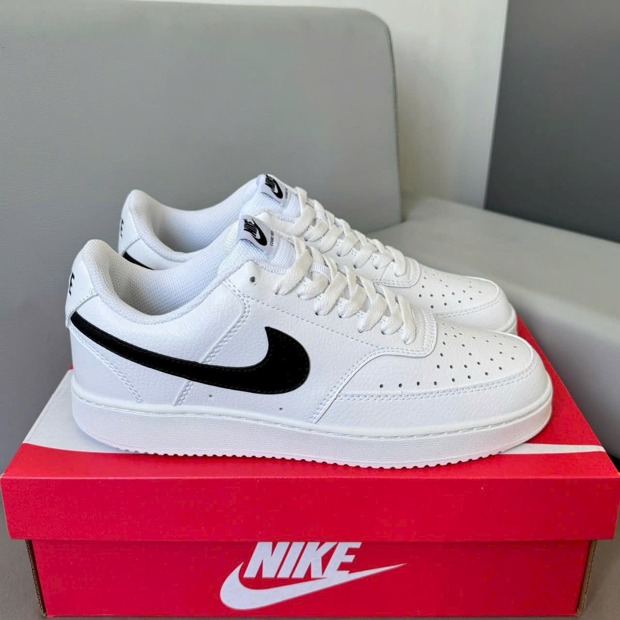 Giày Nike Court Vision Low Next Nature White Black Like Auth