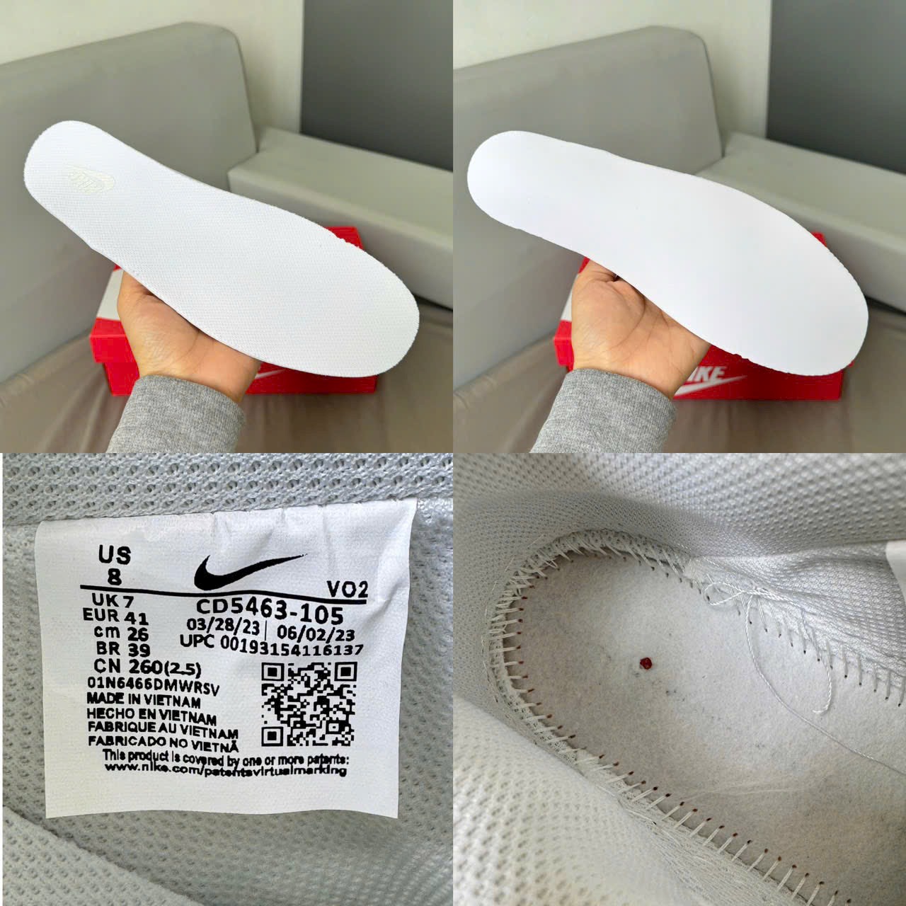 Giày Nike Court Vision Low White Gum Like Auth