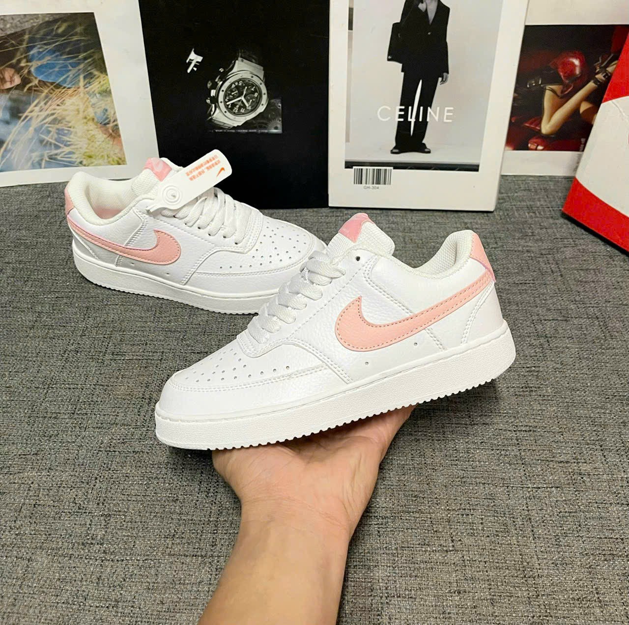 Giày Nike Court Vision Low White Pink Glazeo Siêu Cấp