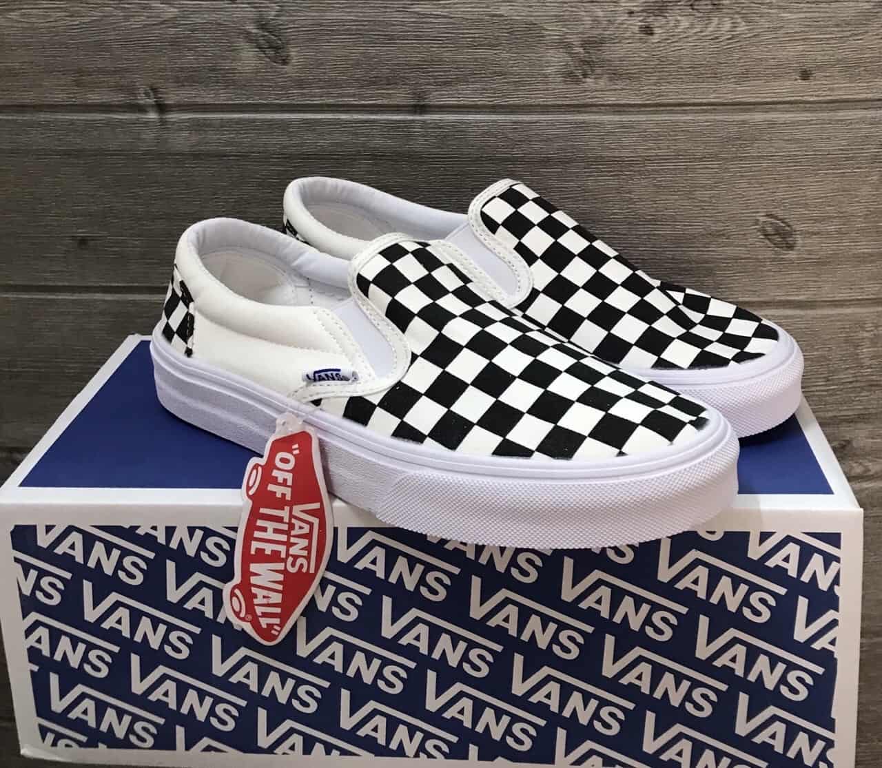 Giày Vans Vault OG Slip on LX Checkerboard Black White