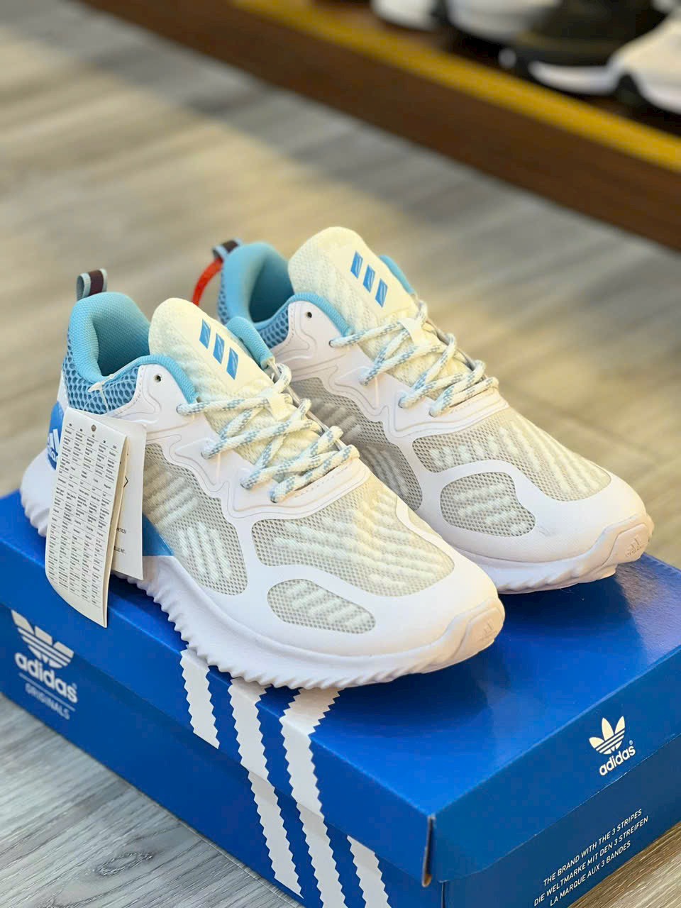 Giày Adidas Alphabounce Beyond White Blue Siêu Cấp