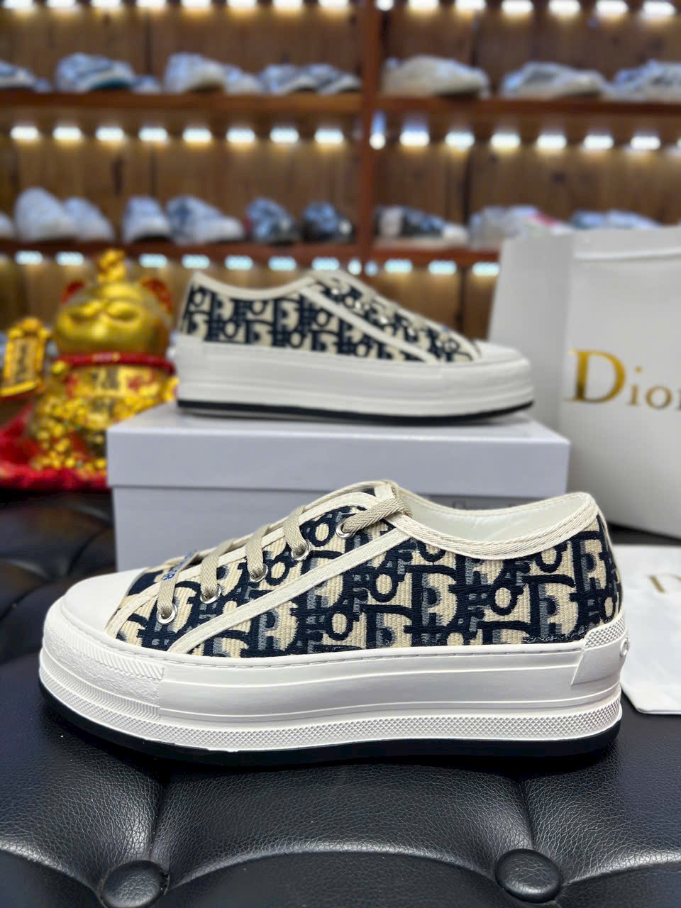 Giày Dior Walk'n' Platform Sneaker Deep Blue Cotton Canvas Best Quality