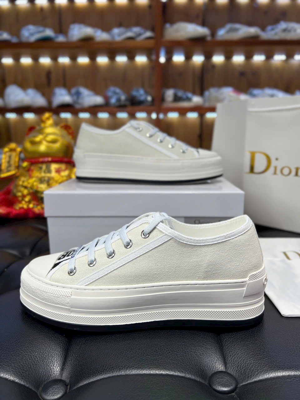 Giày Dior Walk'n' Platform Sneaker White Cotton Canvas Best Quality