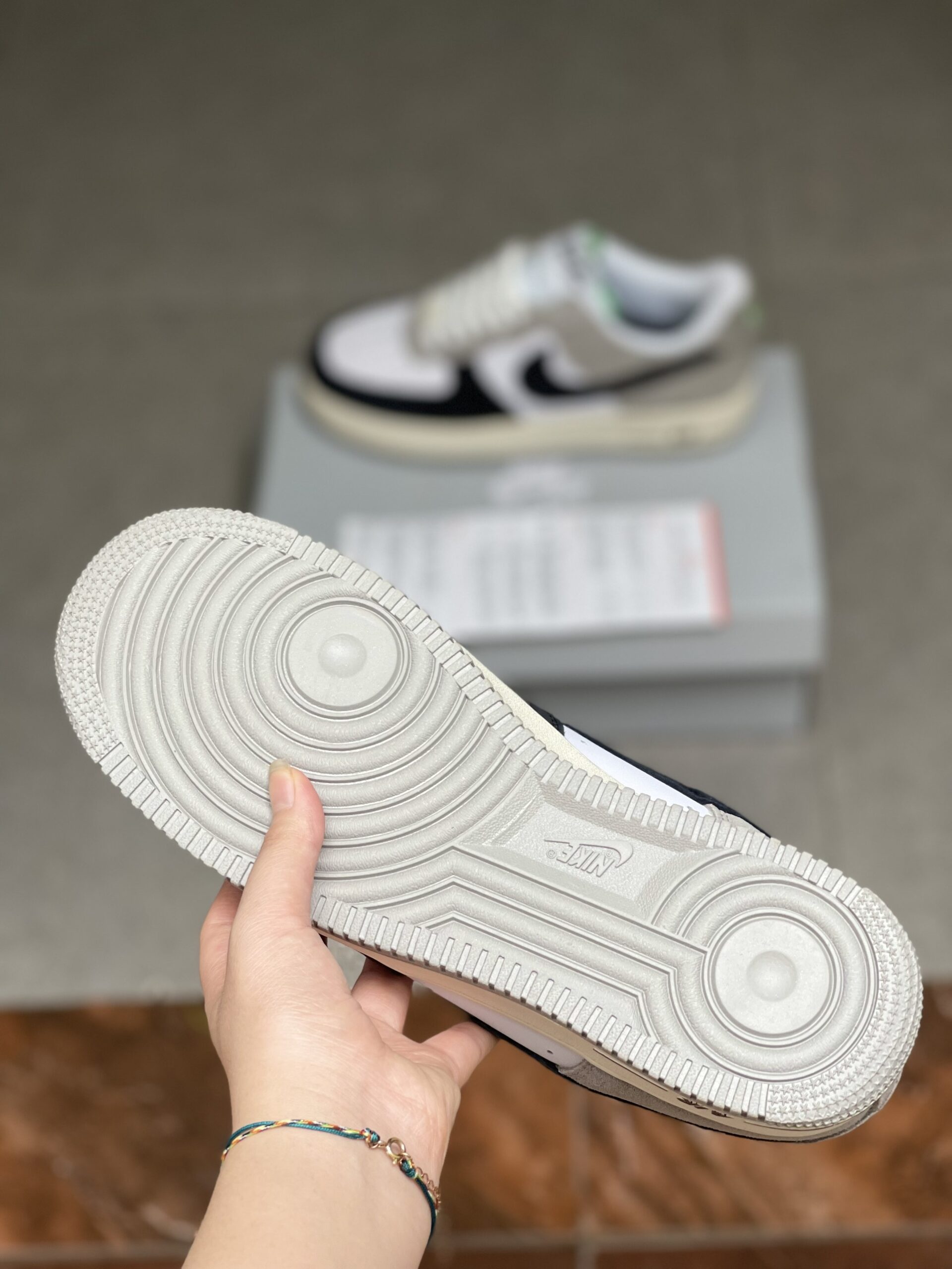 Giày Nike Air Force 1 Low Black Light Grey White Siêu Cấp
