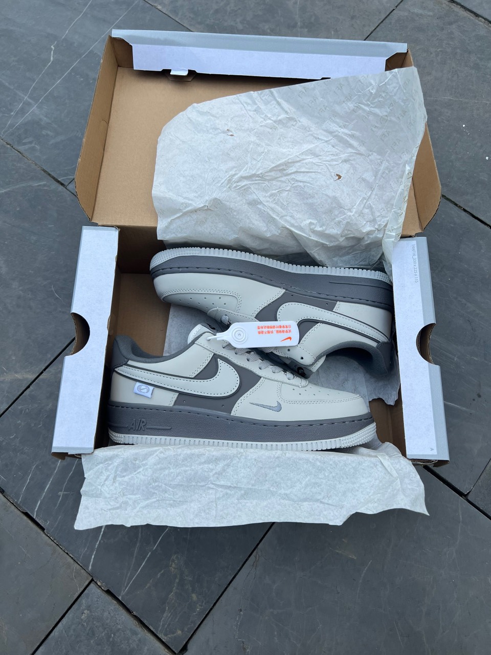 Giày Nike Air Force 1 Low White Grey Siêu Cấp