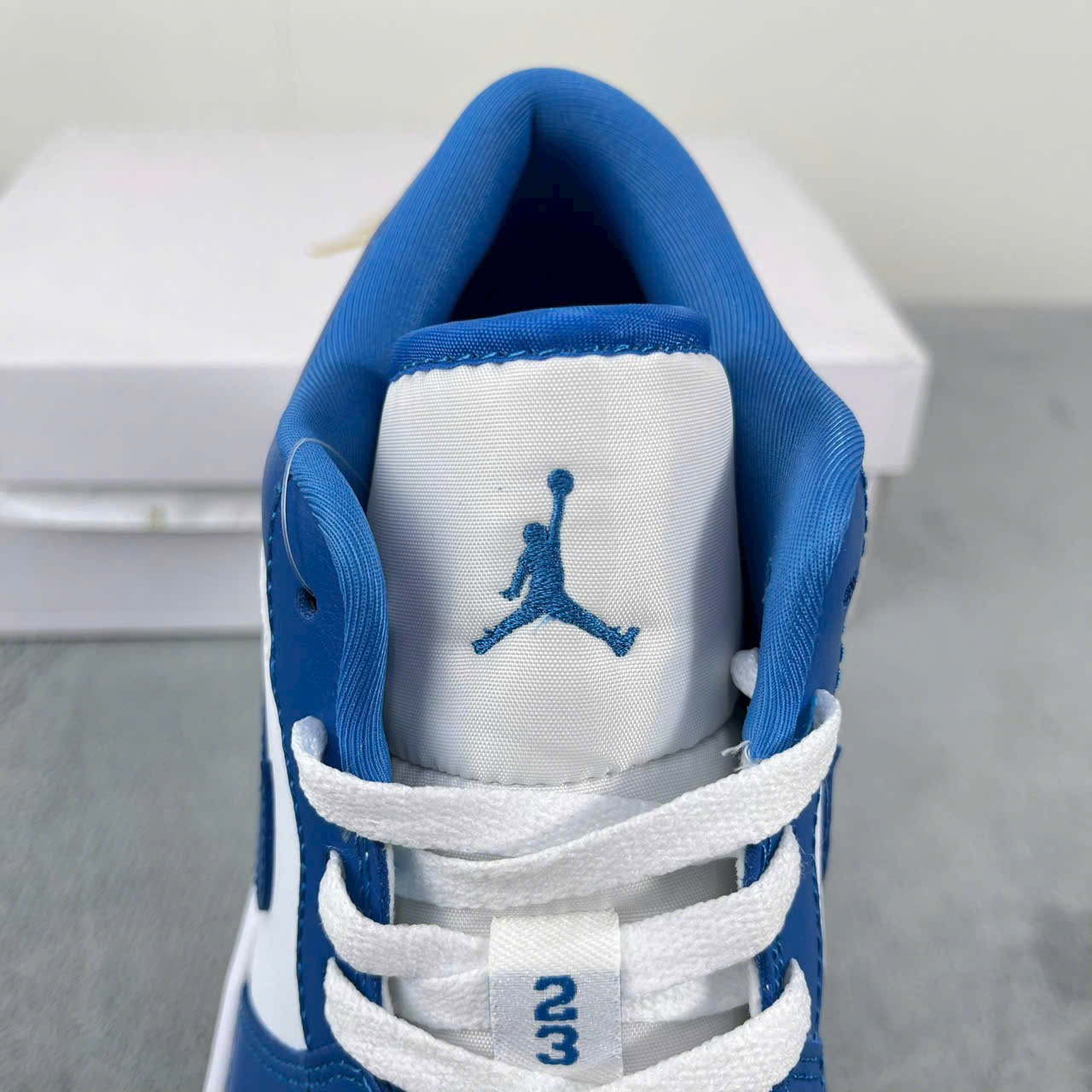 Giày Nike Air Jordan 1 Low White Dark Marina Blue Like Auth