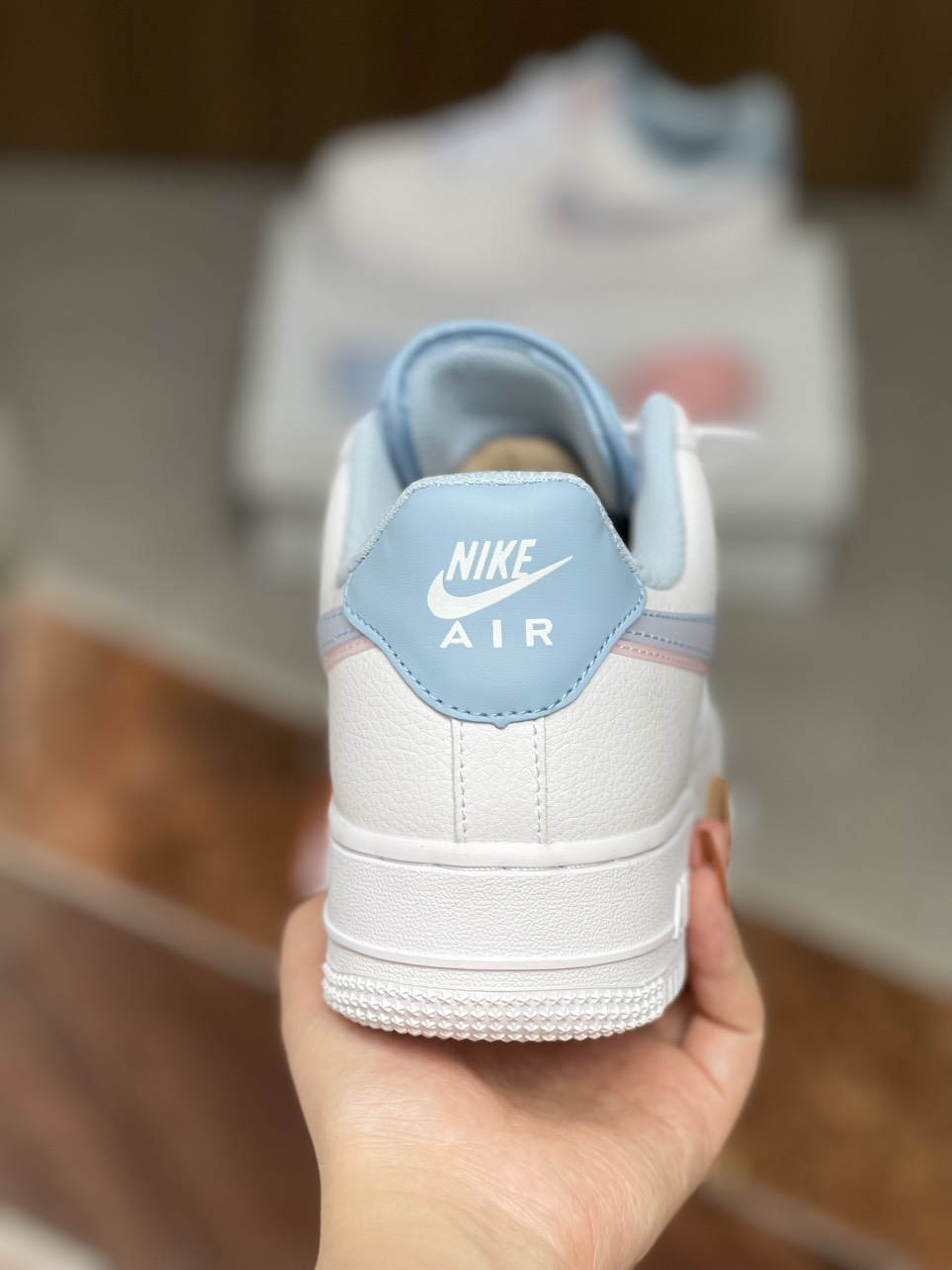 Giày Nike Air Force 1 Low LV8 GS Double Swoosh Blue Pink Like Auth