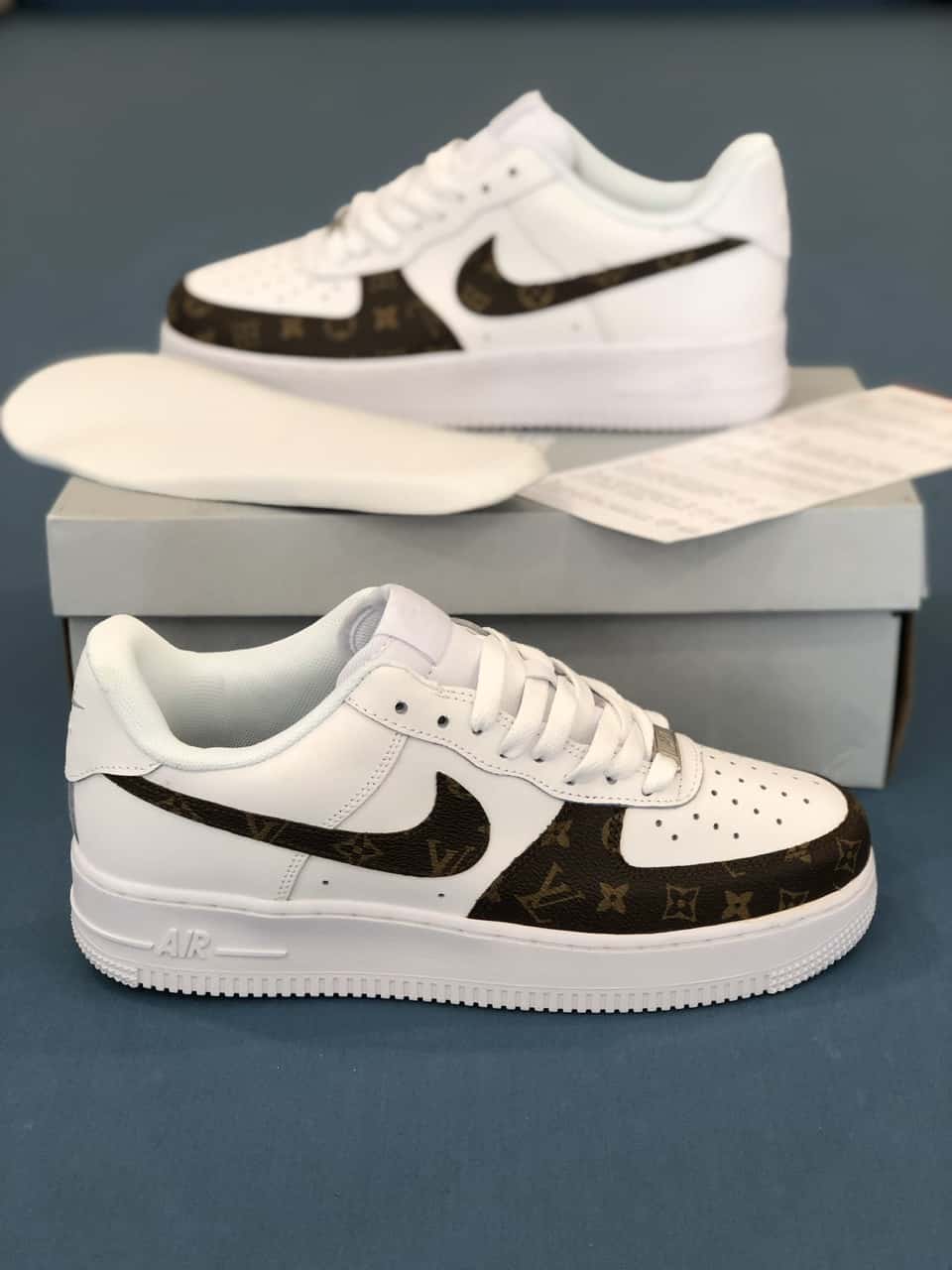 Giày Nike Air Force 1 Low x Louis Vuitton Monogram Brown Like Auth   Khogiaythethao