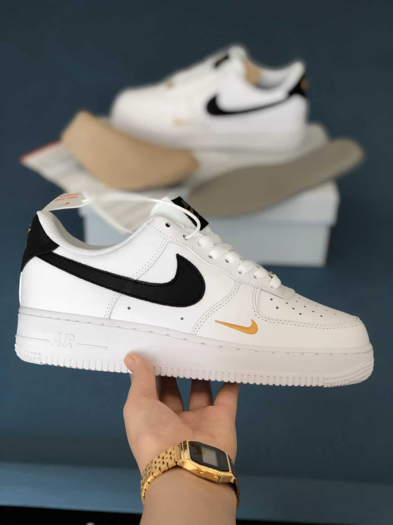 Nike Air Force 1 Low 07 Essential White Black Gold Rep 1:1