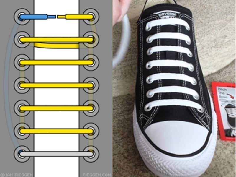 Cách thắt dây giày 7 lỗ kiểu ngang là bí quyết đơn giản, hiệu quả cao