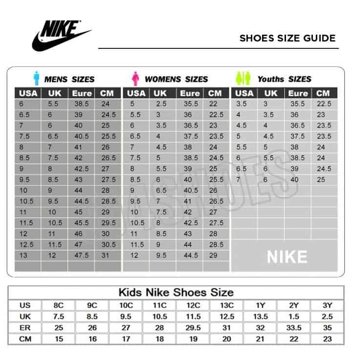 Bảng size chuẩn quốc tế giúp bạn lựa chọn đôi giày vừa vặn, chuẩn form khi on feet