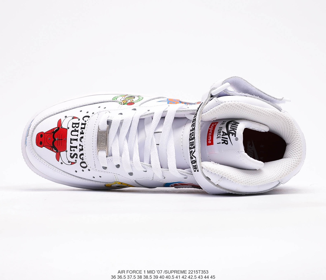 Giày Nike Air Force 1 Mid Supreme NBA White