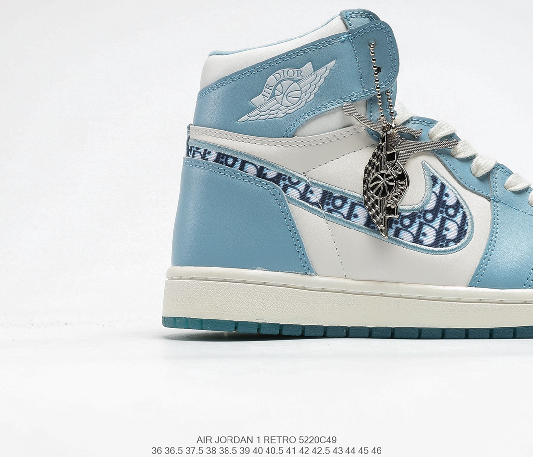 Dior x Jordan 1 Retro High Light Blue Mens Fashion Footwear Sneakers on  Carousell