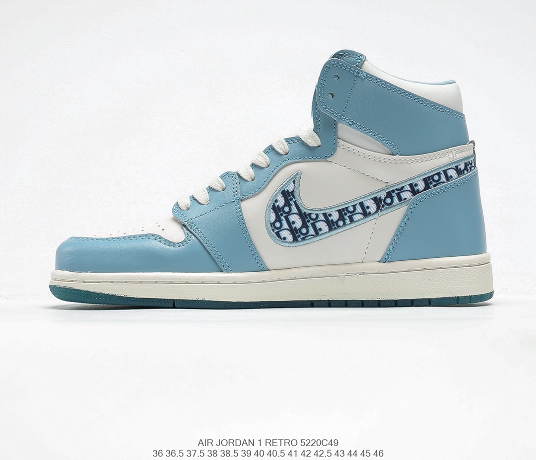 Giày Nike Air Jordan 1 Dior Blue Xanh Ngọc