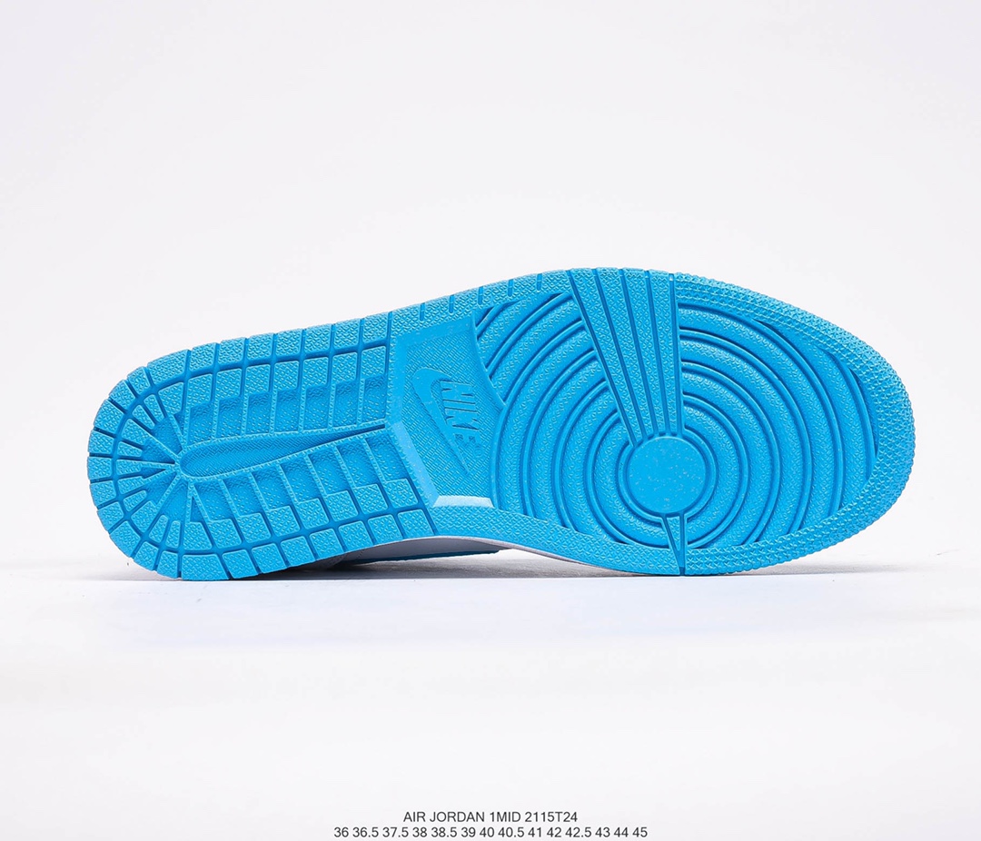 Giày Nike Air Jordan 1 Mid – UNC White/Blue