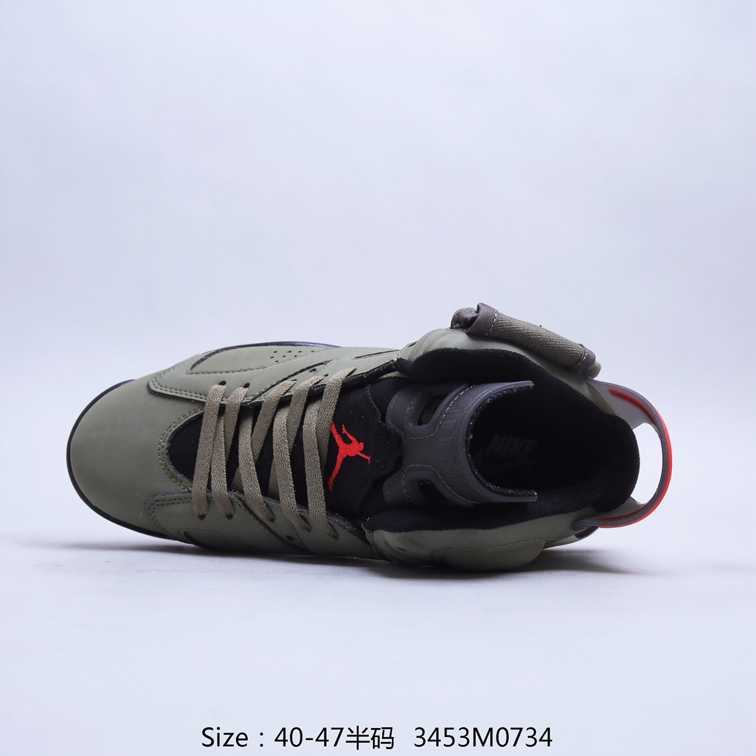 Giày Nike Air Jordan 6 x Travis Scott Olive Xanh
