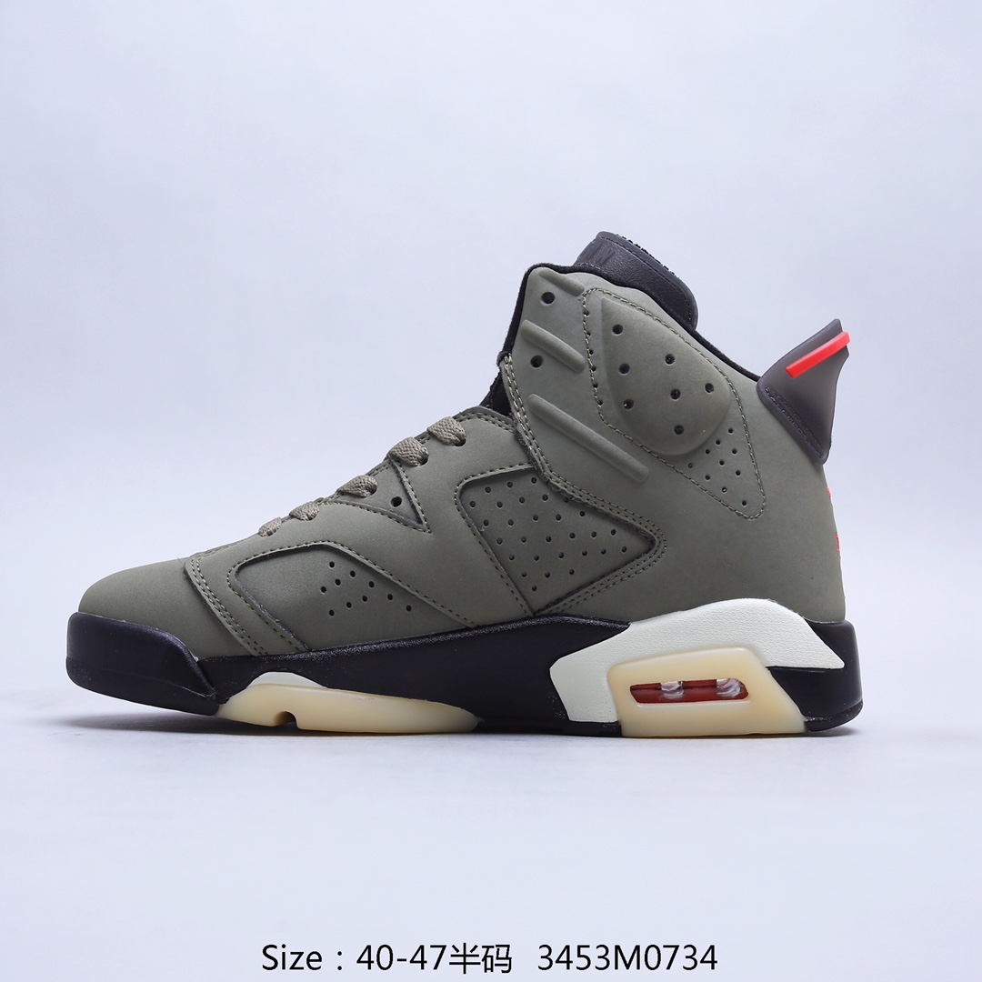 Giày Nike Air Jordan 6 x Travis Scott Olive Xanh