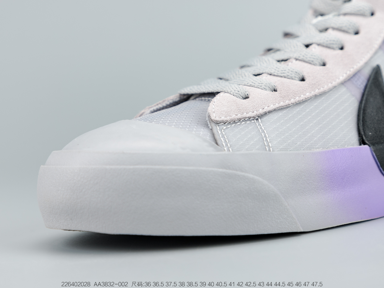 Giày Nike Blazer Mid Off-White Wolf Grey Serena Queen Xám