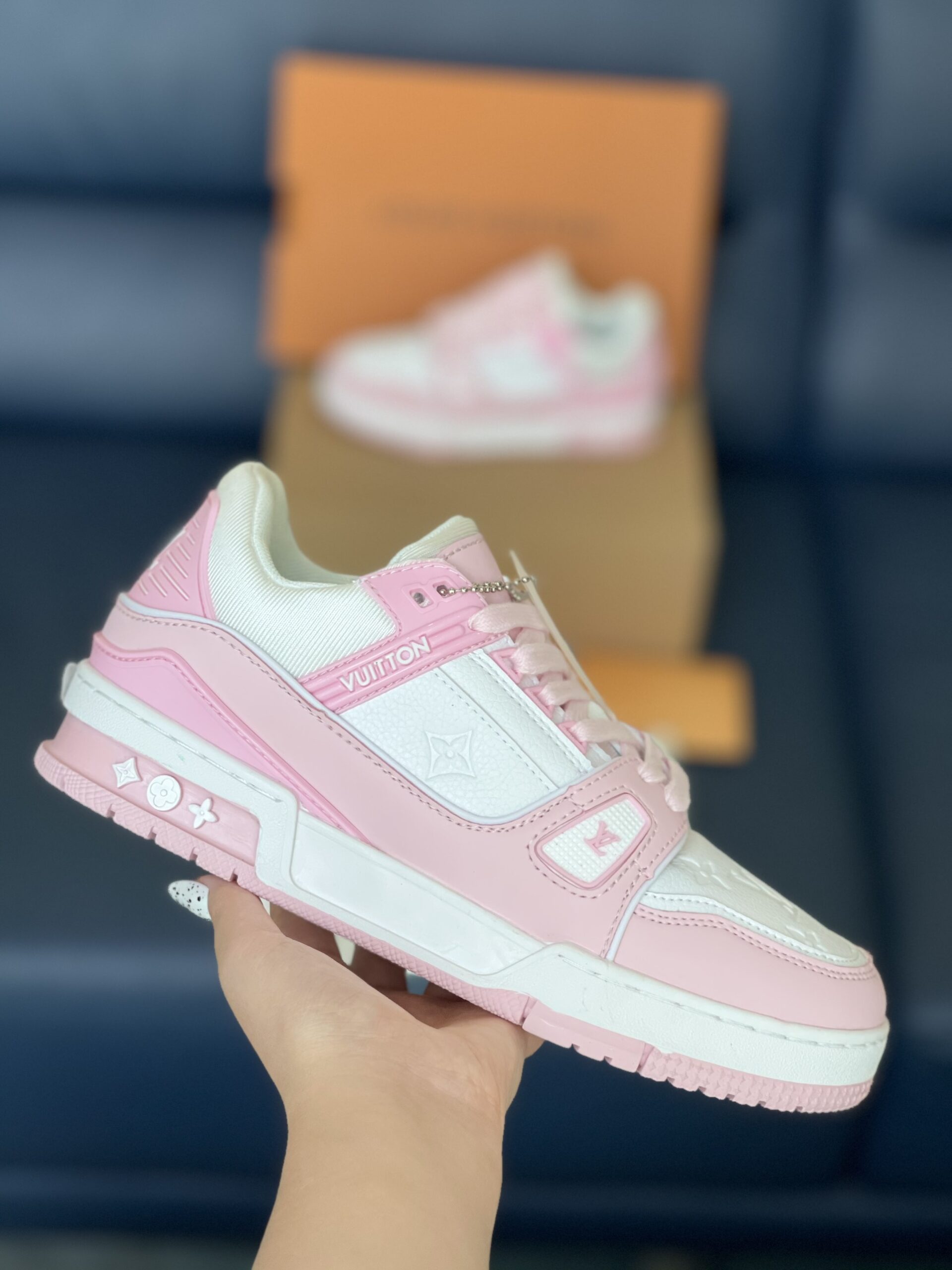 Giày Louis Vuitton LV Trainer Hồng Pink Rep 1:1