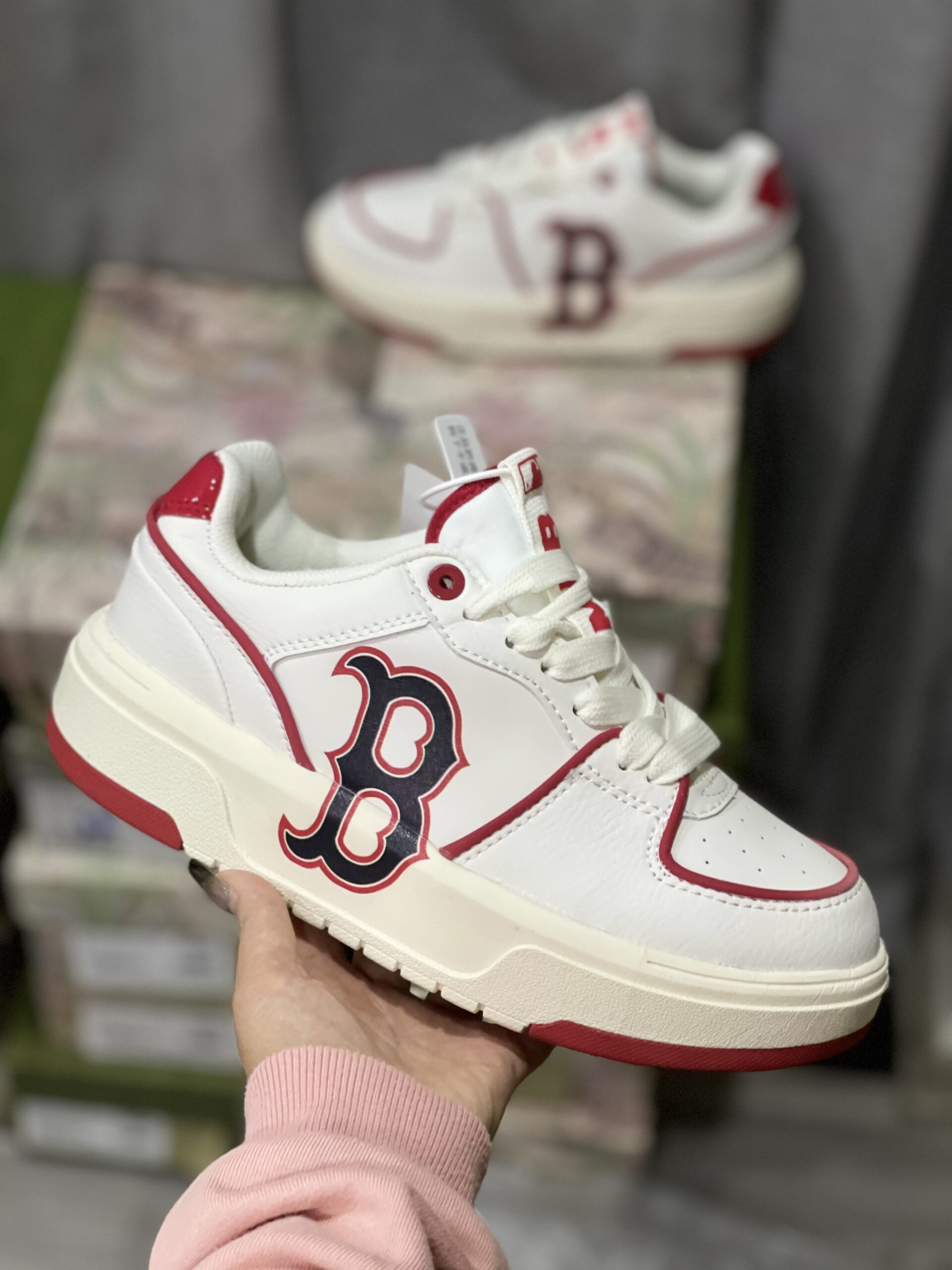 Giày MLB Chunky Liner Boston Red White Siêu Cấp