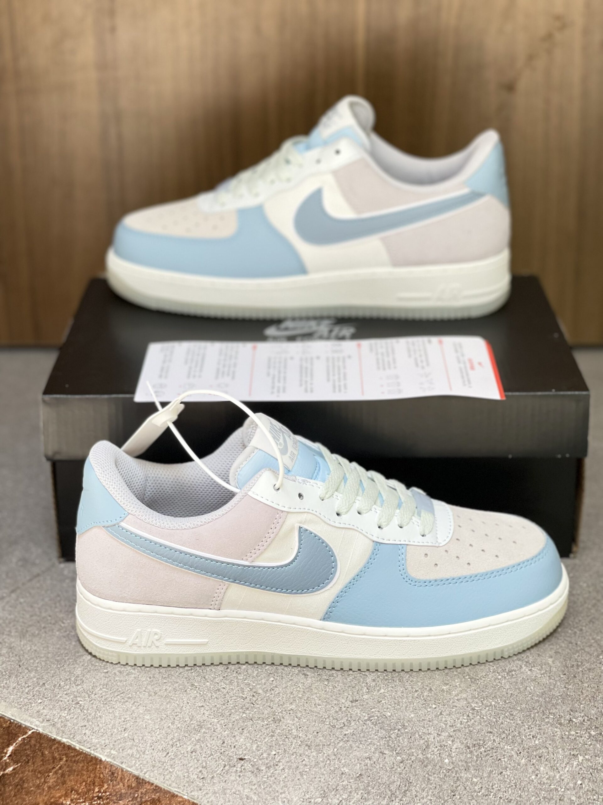 Giày Nike Air Force 1 Low 07 Light Armory Blue Off White Obsidian Mist Like Auth