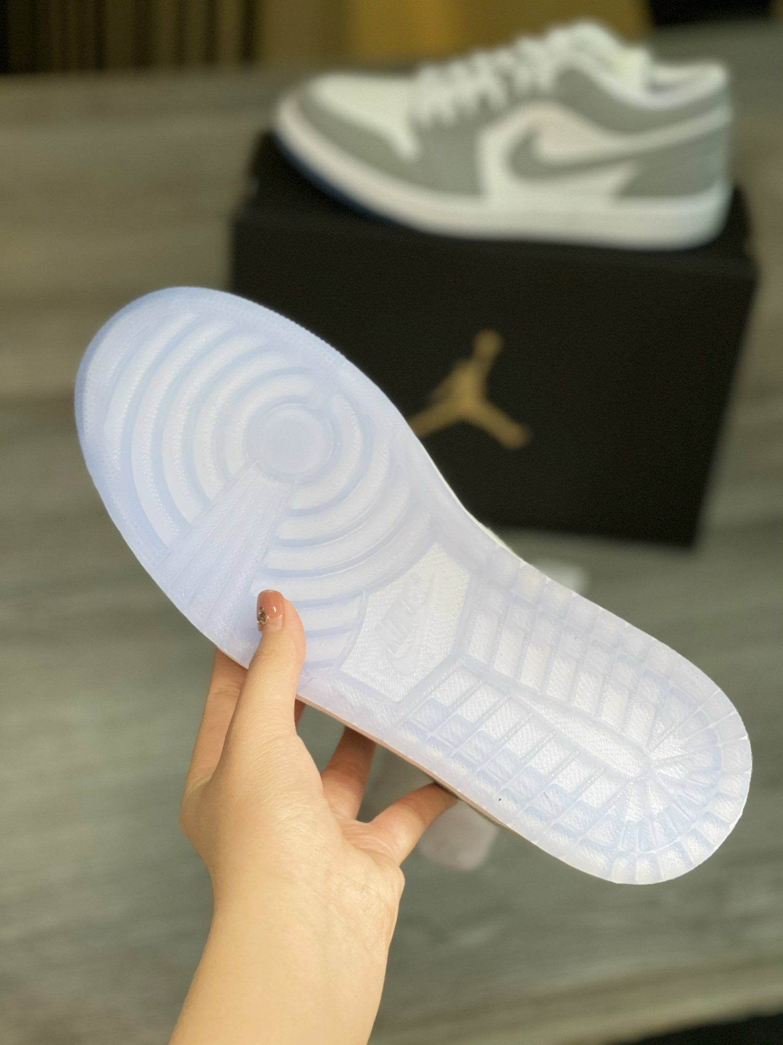 Giày Nike Air Jordan 1 Low White Grey Like Auth